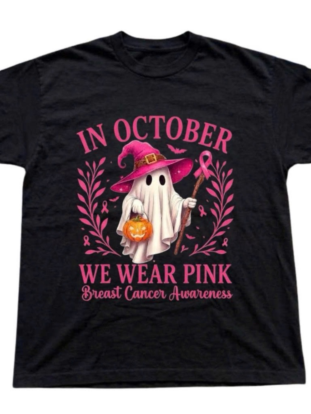 Gildan Shirt Black In October Halloween Graphic Tee